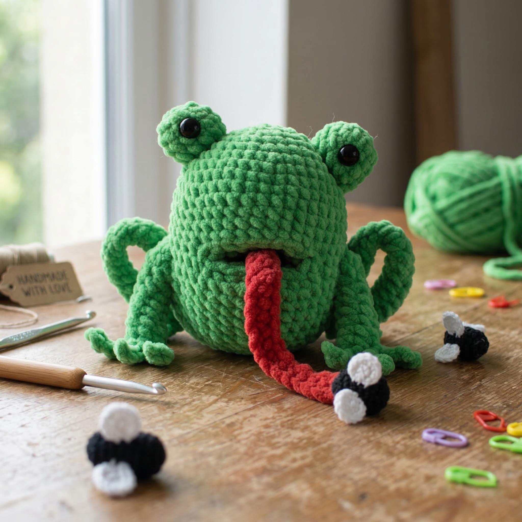 Hungry Hopper Frog Crochet Pattern, Interactive Amigurumi Toy, Beginner ...