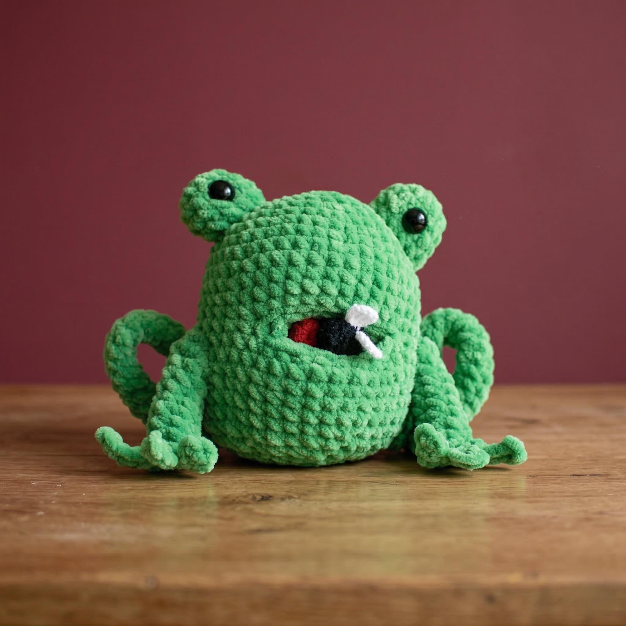 Hungry Hopper Frog Crochet Pattern, Interactive Amigurumi Toy, Beginner ...