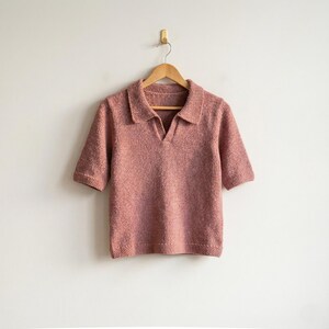 Stickmönster för vårbris-polo i PDF-format, enkelt stickat tröjemönster, nybörjarvänlig stickad polotröja, modern minimalistisk t-shirt, direktnedladdning bild 2
