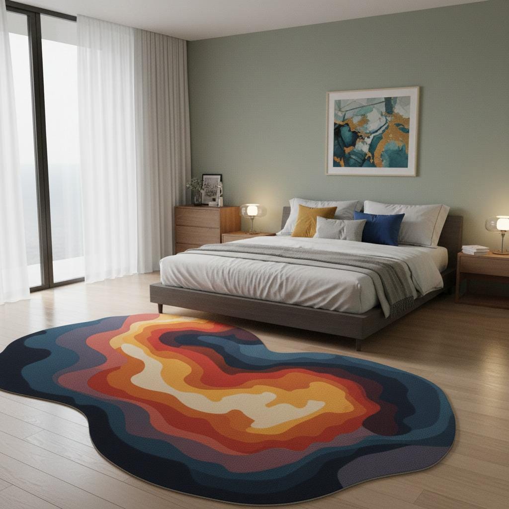 Lava Flow Rug | Fire-inspired Organic Shape Modern Carpet - Etsy