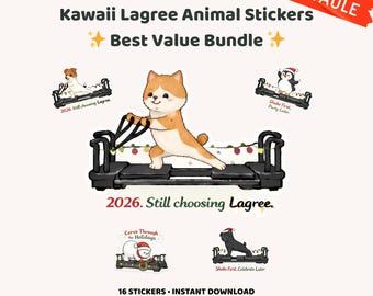 Lagree Planner Stickers Bundle PNG | Workout Stickers for GoodNotes