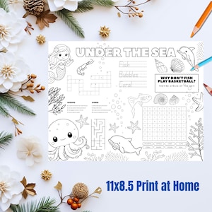 Attività per bambini con tovagliette, pagine da colorare creative, download immediato per l'apprendimento, stampa PDF da 11x8,5 pollici