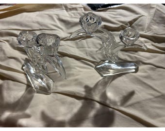 Candelabros de cristal de plomo vintage