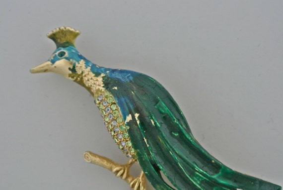 Weiss Peacock Brooch. - image 2