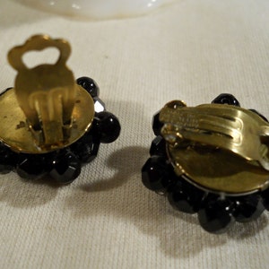 West Germany Black Glass Clip On Earrings image 4