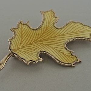 Enamel Oak Leaf Brooch.
