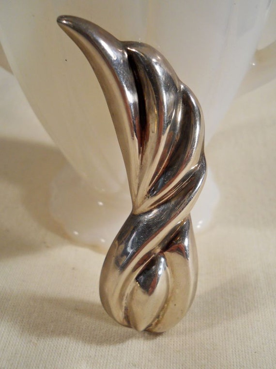 Large Sterling Silver Abstract Brooch