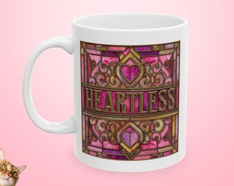 Stained Glass Hearts Mug | Ceramic Coffee Tea Cup
