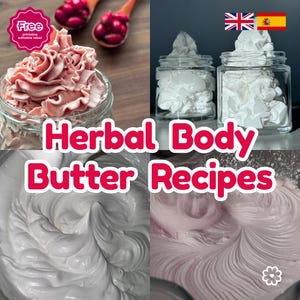 7 Whipped Body Butter Recipes, Herbal Tutorial, Printable Label, For Dry & Sensitive Skin