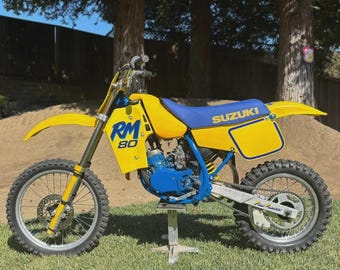 Kit de décalcomanies Suzuki RM 80 - Ensemble de graphismes de motocross vintage, Stickers Restyle RM80, ClassicRM des années 1980