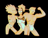 Inspiring Fitness Trainer, Aerobics, Exercise, Health, Work Out, Weight Lifter Vintage Brooch Made in USA by AJC