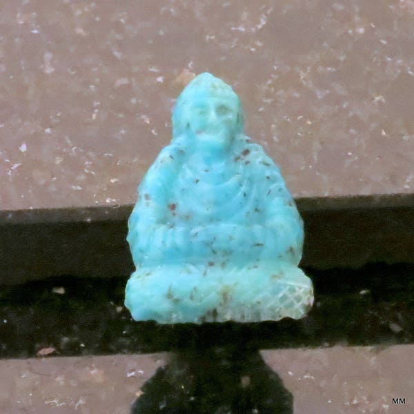 Buddha Buddah Button Vintage Faux Turquoise Buddha Button 1 1/8"