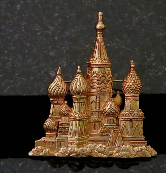 Rare Vintage St. Basil's Cathedral Castle Pin Bro… - image 7