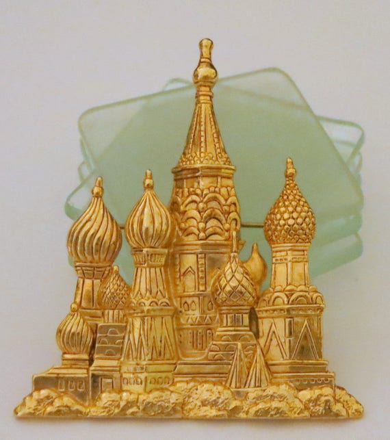 Rare Vintage St. Basil's Cathedral Castle Pin Bro… - image 8