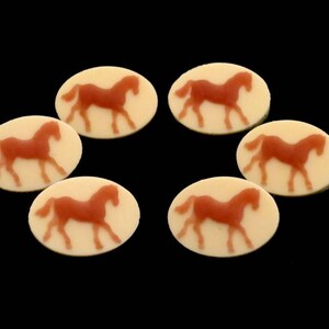 4 Horse Pony Stallion Equestrian Buttons Carnelian and Ivory Colored 3D Wedgwood Style 4 Buttons