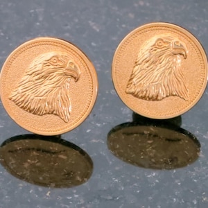 Patriotic American Bald Eagle Gold Cufflinks Finely Detailed Bald Eagle Cufflinks