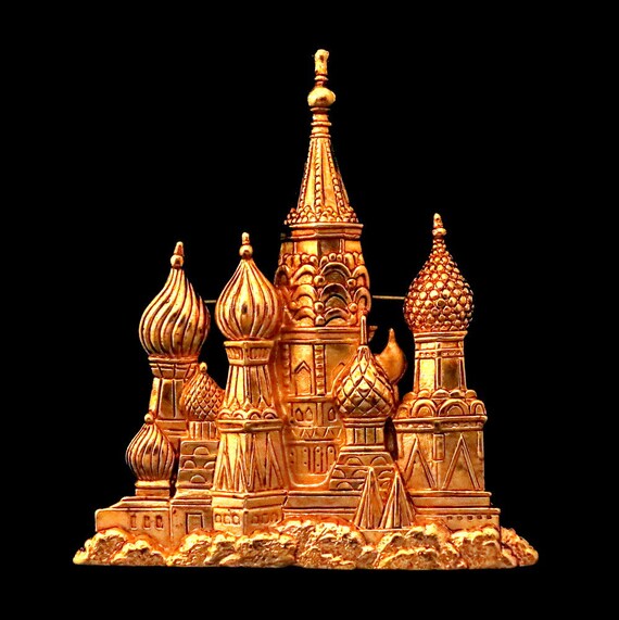 Rare Vintage St. Basil's Cathedral Castle Pin Bro… - image 6