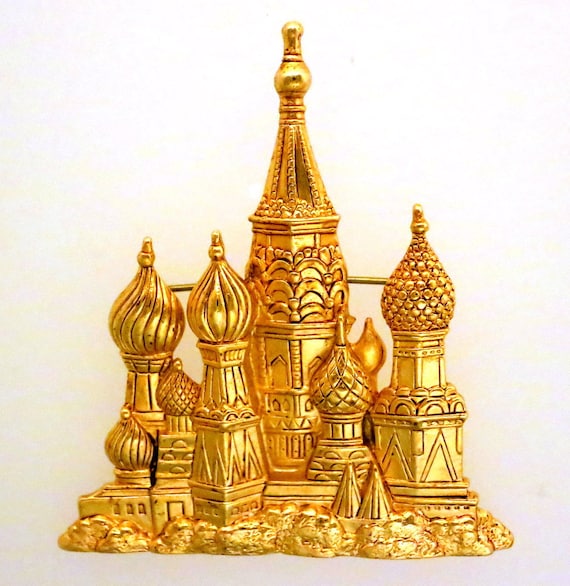 Rare Vintage St. Basil's Cathedral Castle Pin Bro… - image 5