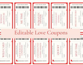 Printable Love Coupon Book | Romantic Couples Gift | Valentine’s Day & Anniversary Instant Download