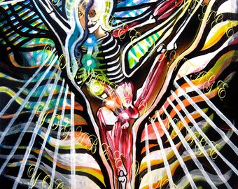 Yoga Art Anatomy Studio-serie: staande Vishnu-bankhouding (8 x 10 digitale download)