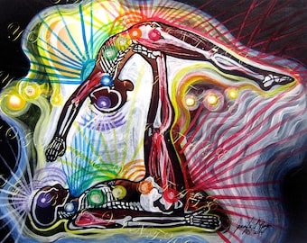 Yoga Art Anatomy Studio Series: Whale Partner Pose (8 x 10 digitale download)
