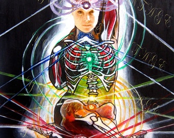 Yoga Art Anatomy Studio-serie: pose met koegezicht (8 x 10 digitale download)