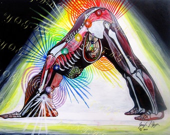 Yoga Art Anatomy Studio-serie: prenatale naar beneden gerichte hond pose (8 x 10 digitale download)