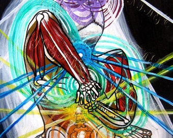 Yoga Art Anatomy Studio-serie: pose met koegezicht (achteraanzicht) (8 x 10 digitale download)