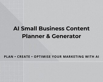 Contentplanner met AI voor kleine bedrijven | ChatGPT-prompts, canva en afdrukbare pdf