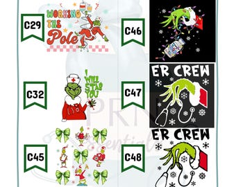 Grinch Christmas Nursing DTF