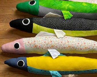 Custom Sardine Pillow- Quirky, lake house, kids room, pillow, fun, decor