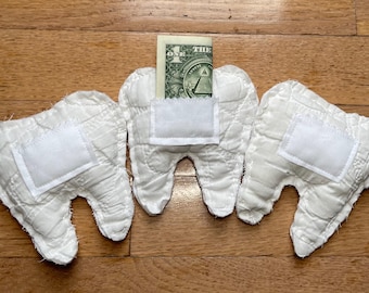 Handmade Quilted Tooth Fairy Pillow - Vintage Quilt