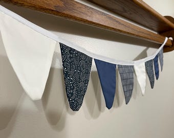 Blue and White Bunting- boys room, nursery, birthday, decoration