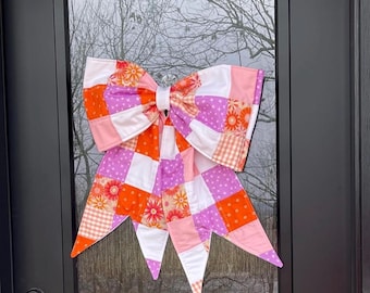 Quilted Bow- Spring, Summer, Front Door, decorations, handmade, housewarming