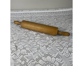 Mattarello vintage in legno massello da 16,5 pollici, stile rustico, per impastare.