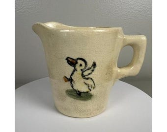 Vintage Weller Ware Ceramic Duck Creamer Small Pitcher Art Pottery Cream