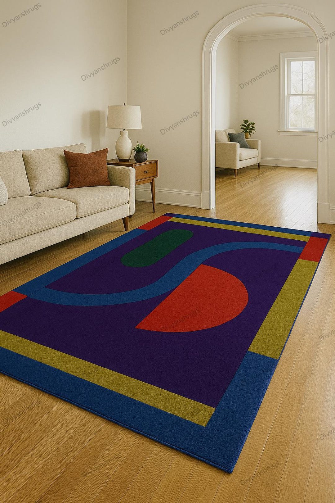 Abstract Tufted Rug – Modern Geometric Fiber Art Carpet - Etsy