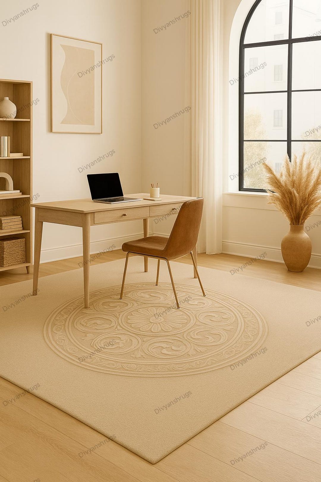 Hand Tufted Beige Floral Rug – Modern Boho Indoor Outdoor Carpet - Etsy