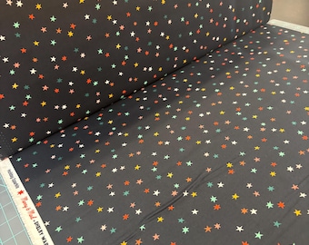 Merry & Mod Cloud 9 organic quilting cotton yardage Holiday Sparkle Charcoal Christmas Holiday