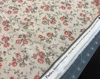 French General Fleur De Paris Moda Fabrics Pink Beige stem floral ornate