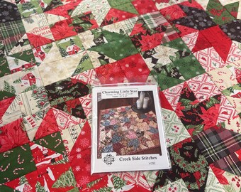 Quilt Pattern Paper Charming Little Star by Creek Side Stitches. Table topper quilt pattern.