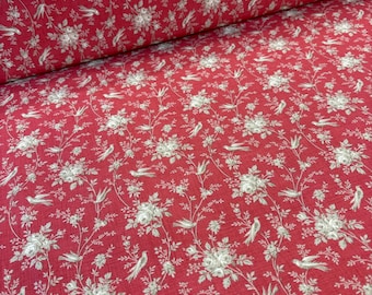 French General Fleur De Paris Moda Fabrics dusty cranberry birds ornate