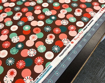 Merry & Mod Cloud 9 organic quilting cotton yardage peppermint Windmill Christmas Holiday