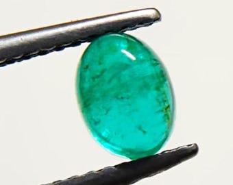 Natural Emerald Oval Cabochon – 1.02 Carat | 6.50x5x3.60  mm | Green Oval Shape Loose Gemstone for Jewelry Making