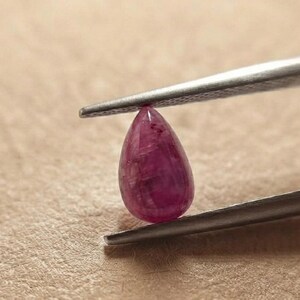 Loose Ruby Cabochon 3.10 Ct Natural Red Ruby Gemstone,11.50x7 Pear Teardrop Ruby Cab for Wire Wrapping & Ring Making Artisan Jewelry Supply.