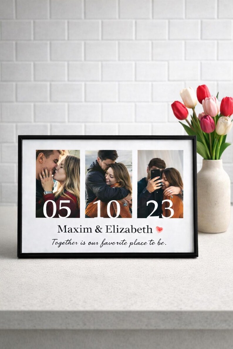 First Date Photo Frame Personalized Anniversary Date Photo Frame,custom Couple Collage Picture ...