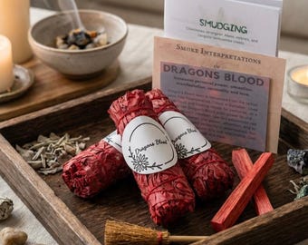 Envío gratuito ¡Solo envíos al Reino Unido! Kit de sahumerio Sangre de Dragón n.° 3: Varitas Sangre de Dragón, Madera Sangre de Dragón peruana, Grito de Sangre de Dragón