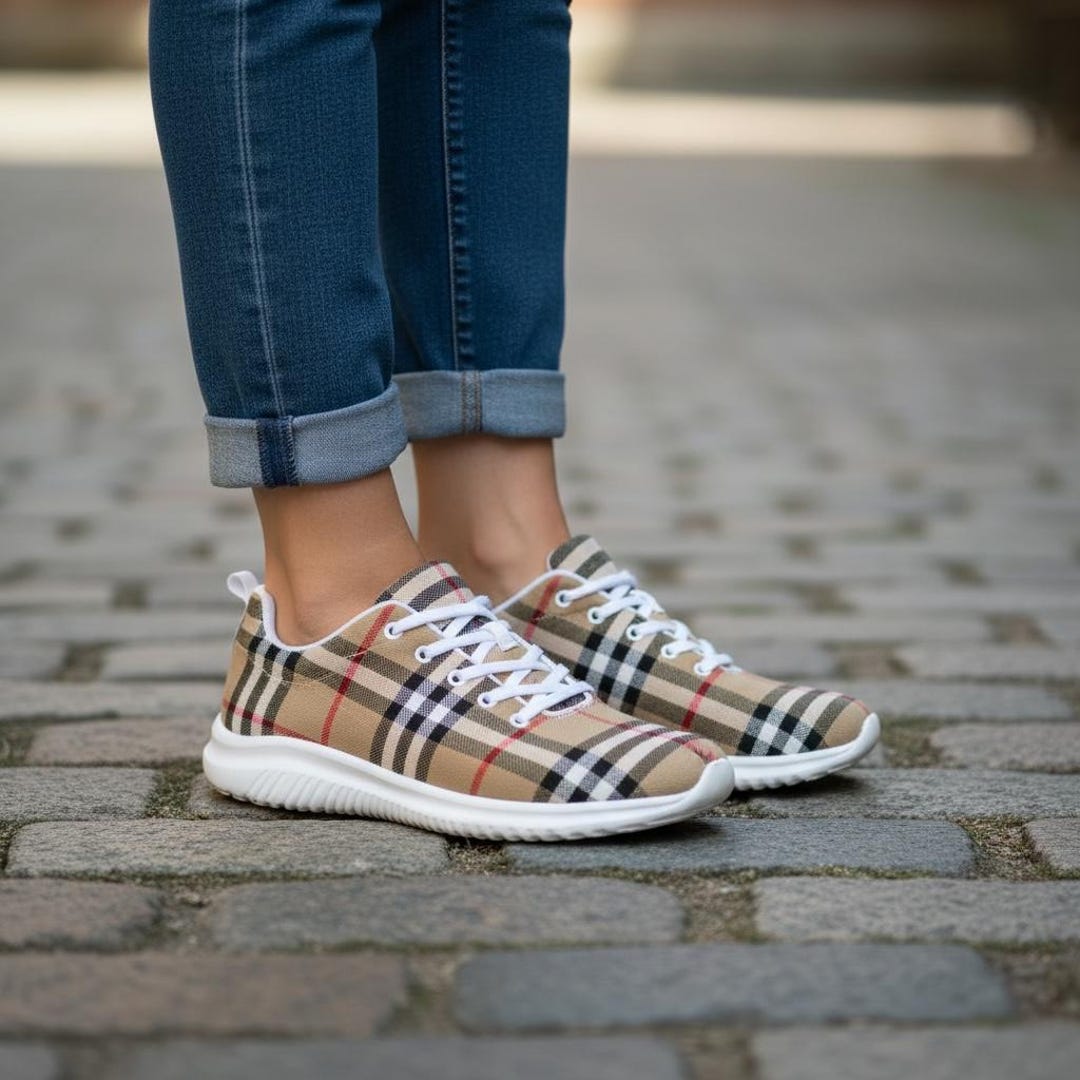 London Check Women’s Sneakers | Classic Pattern Trainers | Avid London ...