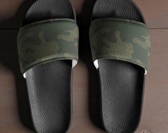 Women’s Camo Slide Sandals, Lightweight Slip-On Slides, Casual Summer Footwear