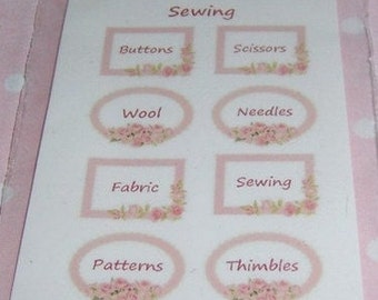 dollhouse  labels paper decal